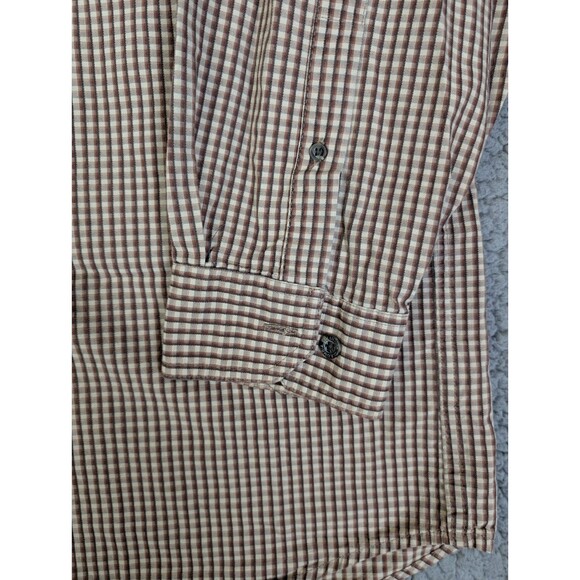 Columbia Button-Up Shirt Mens XXL Brown Plaid Long Sleeve Outdoor Cotton Stretch - Picture 2 of 10